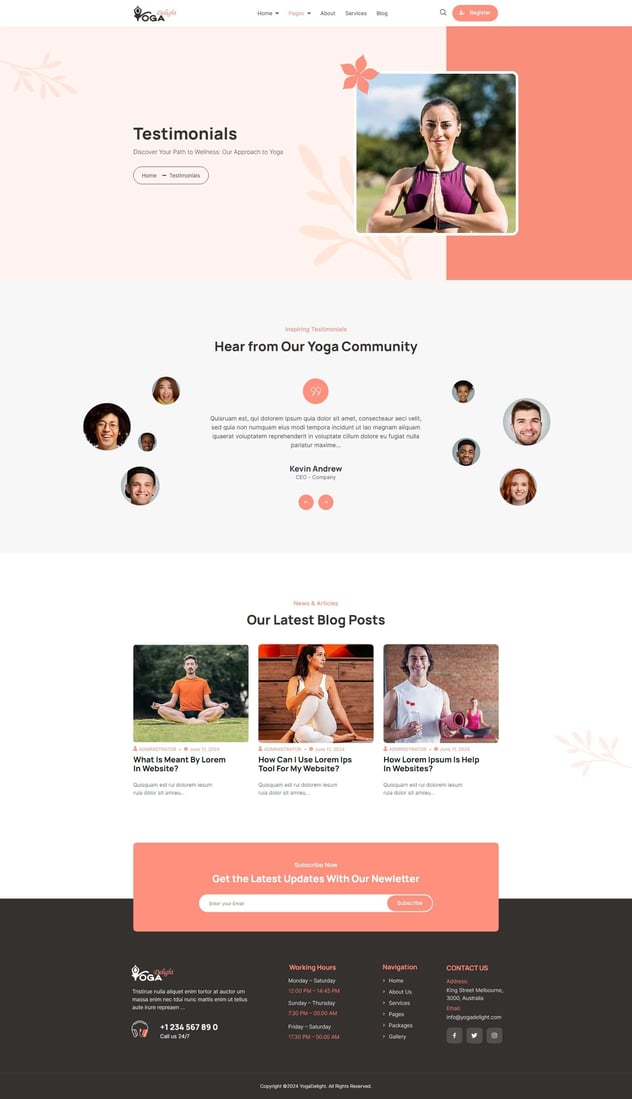 Yoga Delight - Yoga Studio & Fitness Elementor Template Kit