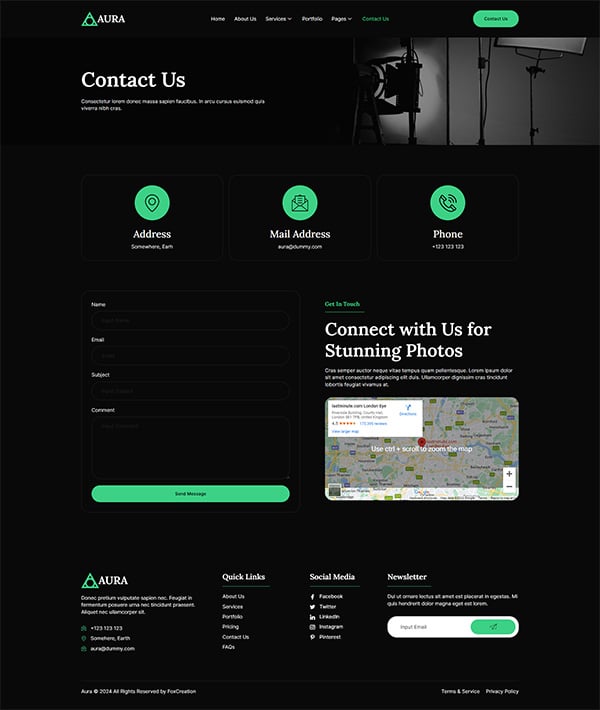 Aura - Photography & Portfolio Elementor Template Kit