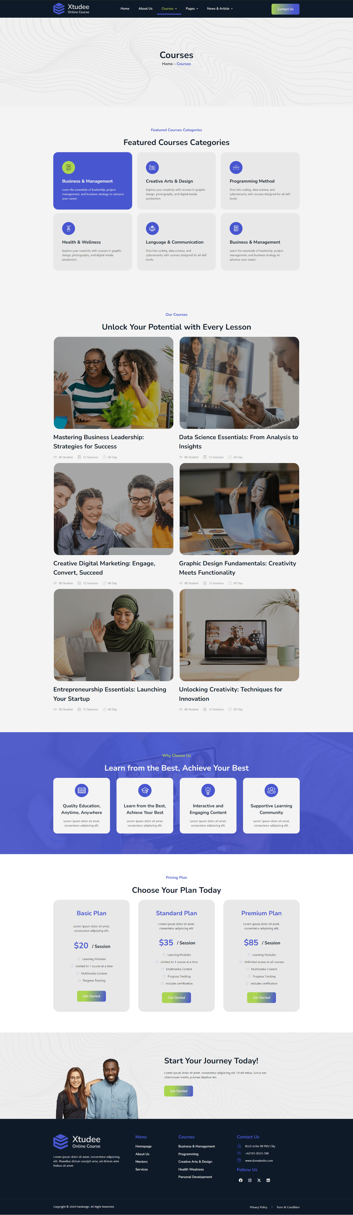 Xtudee - Online Course Elementor Template Kit ft. classes & education ...