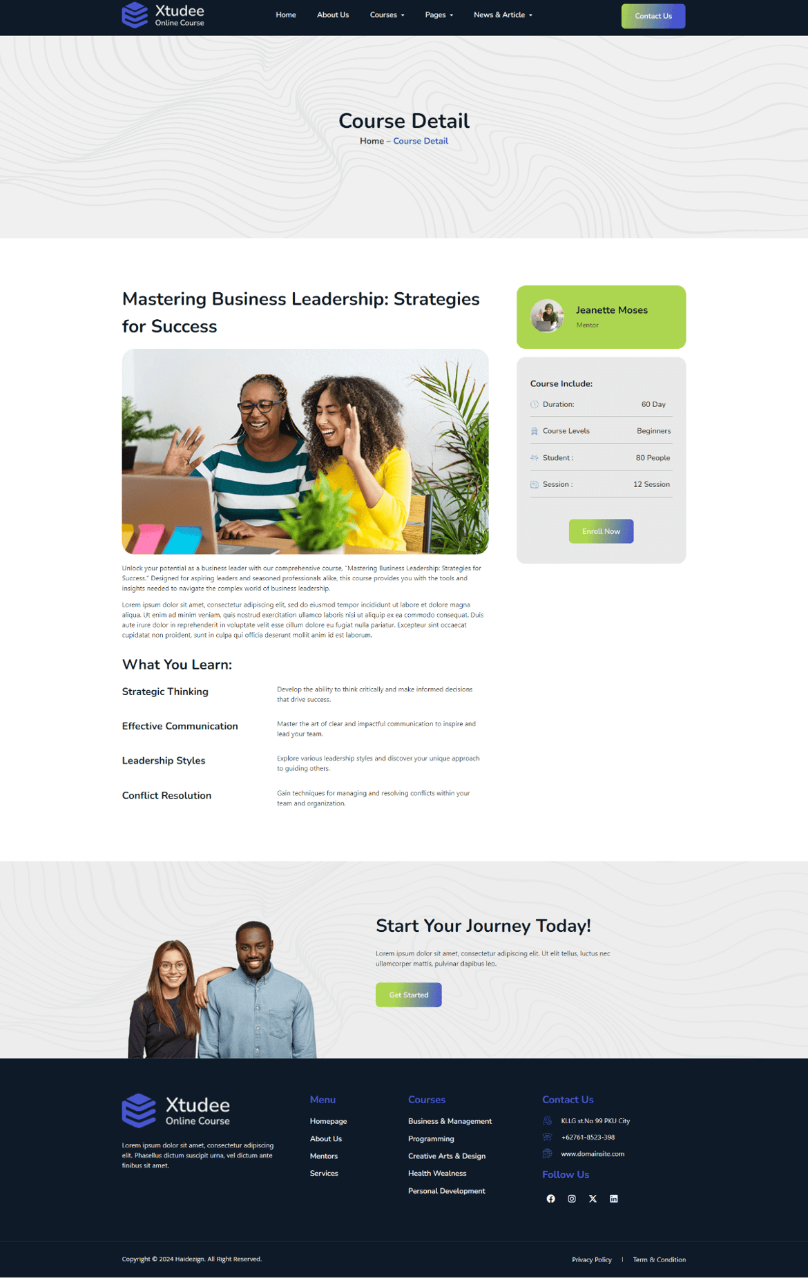 Xtudee - Online Course Elementor Template Kit ft. classes & education ...