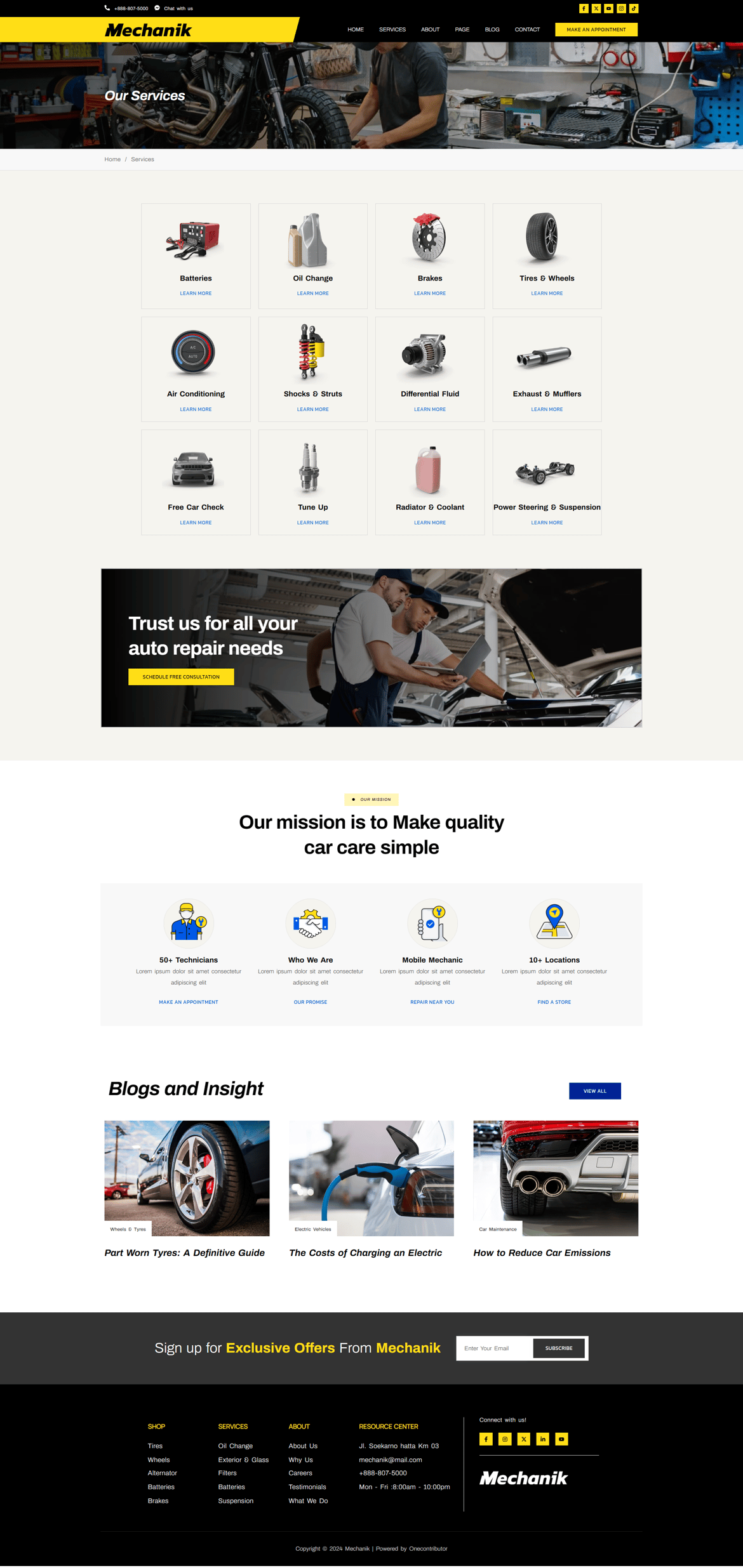 Mechanik - Car Repair & Auto Services Elementor Template Kit, WP ...