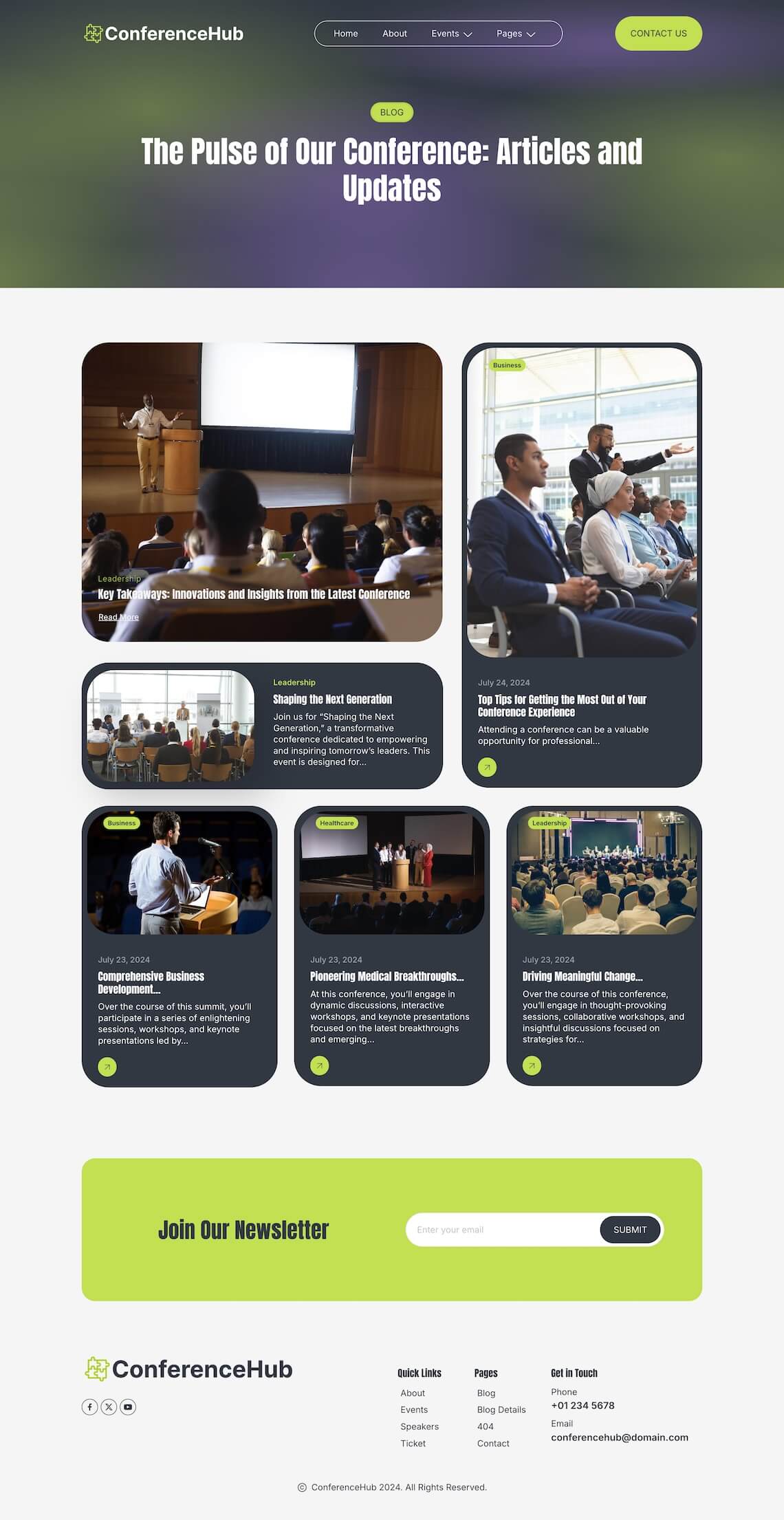 ConferenceHub - Professional Event Elementor Template Kit, WP Template ...
