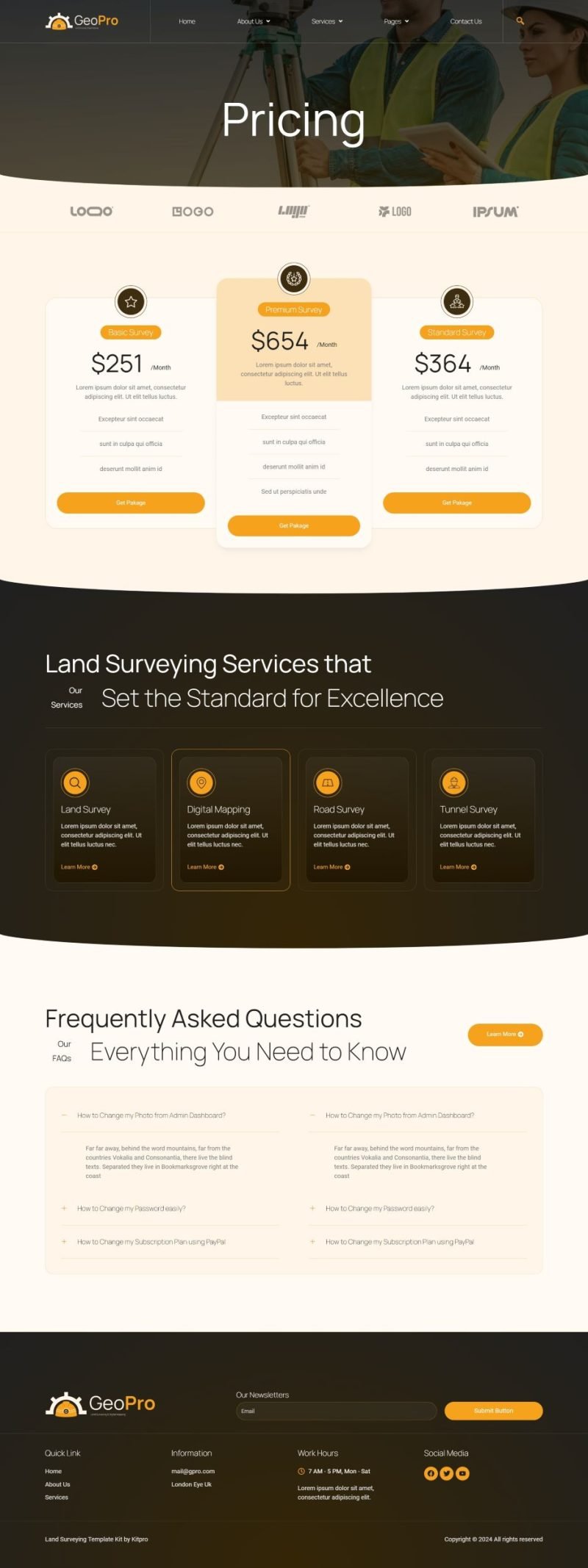 Geopro - Land Surveying & Digital Mapping Elementor Template Kit, WP ...