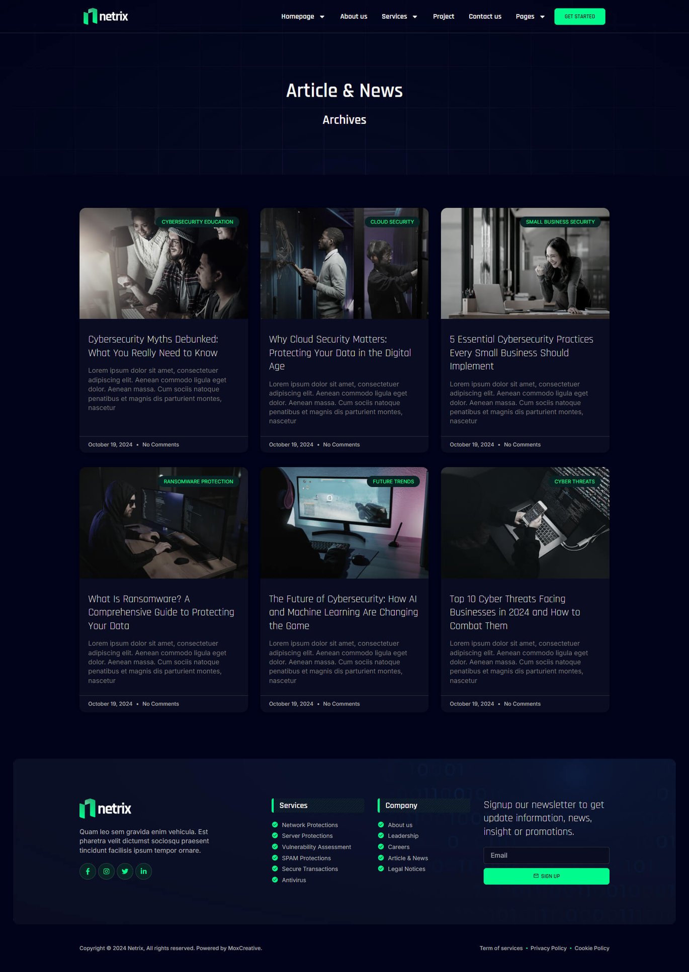 Netrix - Cyber Security Services Elementor Template Kit, WP Template ...
