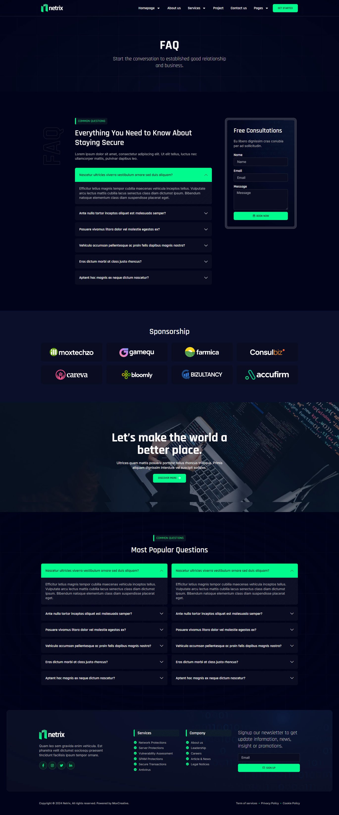 Netrix - Cyber Security Services Elementor Template Kit, WP Template ...