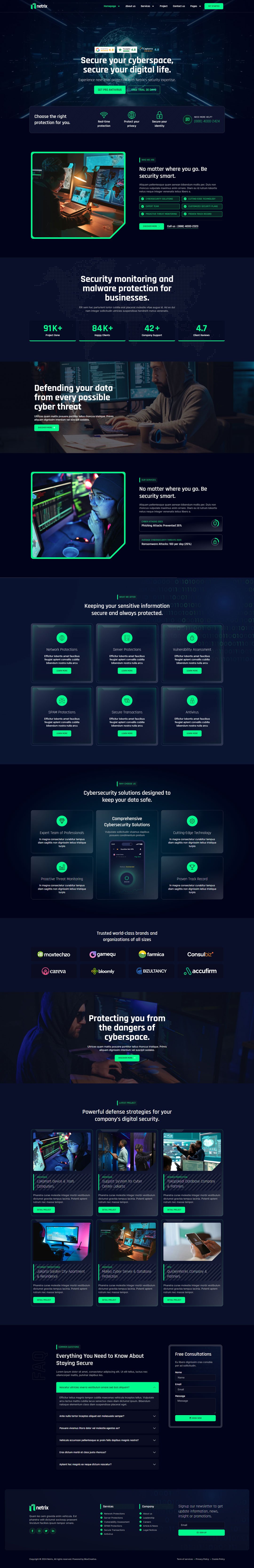Netrix - Cyber Security Services Elementor Template Kit, WP Template ...