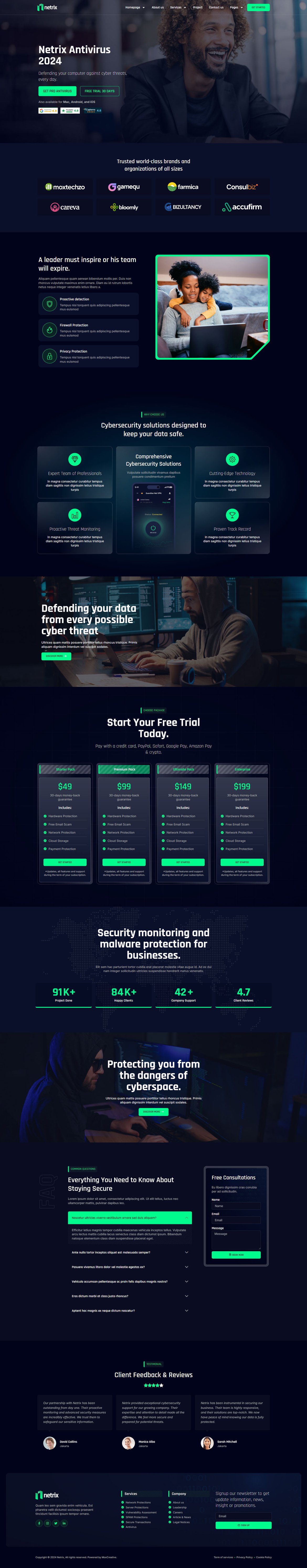 Netrix - Cyber Security Services Elementor Template Kit, WP Template ...