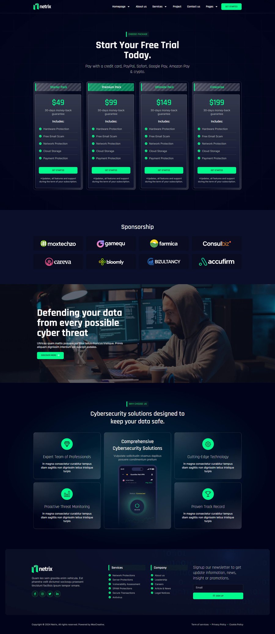Netrix - Cyber Security Services Elementor Template Kit, WP Template ...