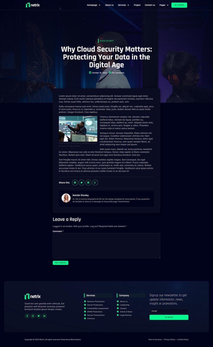 Netrix - Cyber Security Services Elementor Template Kit, WP Template ...