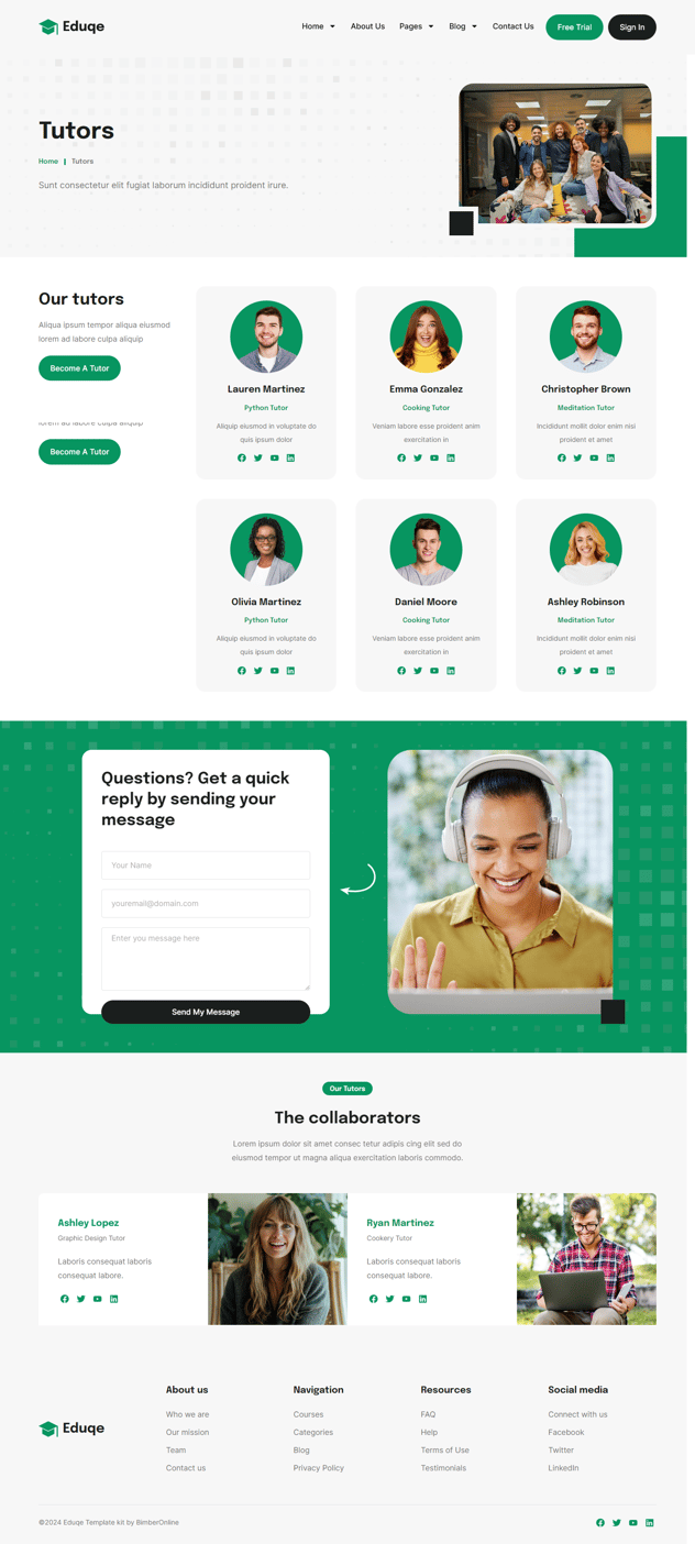 Eduqe - Online Courses Elementor Pro Template Kit, WP Template Kits ft ...