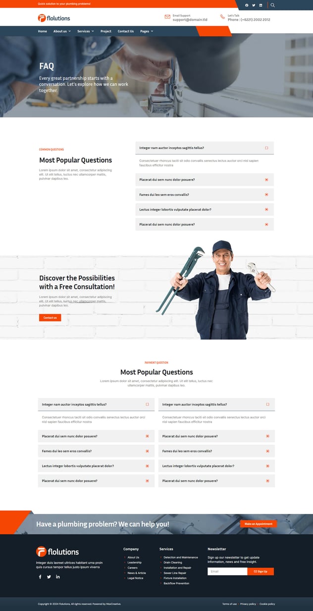 Flolution - Plumber & Repair Service Elementor Template Kit