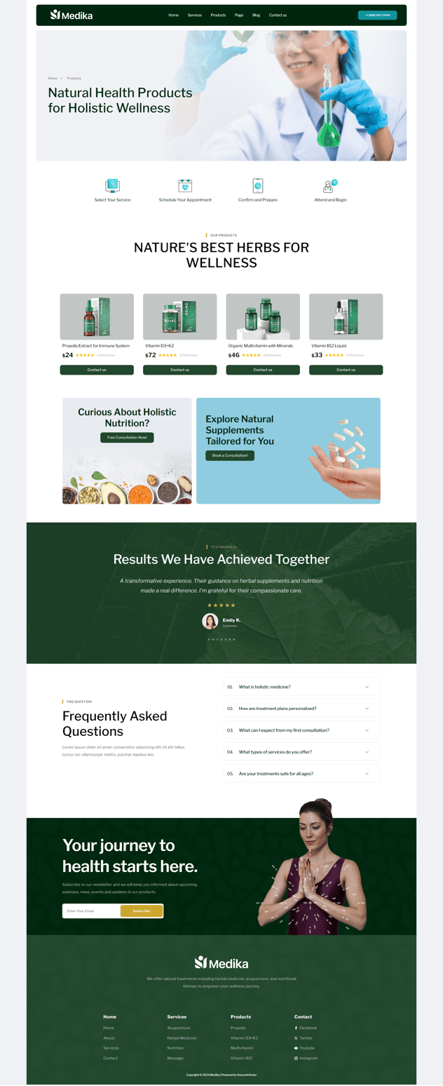 Medika - Alternative Medicine Website Elementor Template Kit