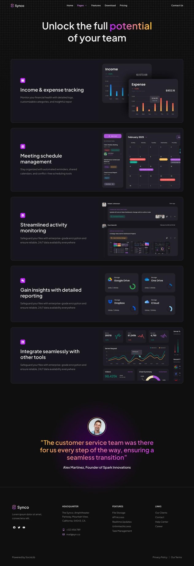 Synco - SaaS & Software Showcase Elementor Template Kit, WP Template ...