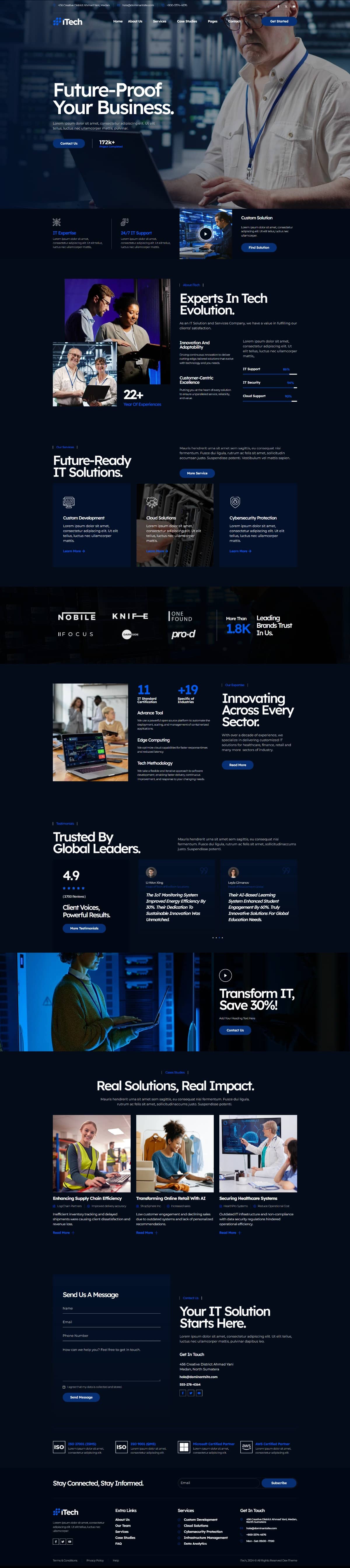 iTech - IT Solutions & Services Company Elementor Template Kit, WP ...
