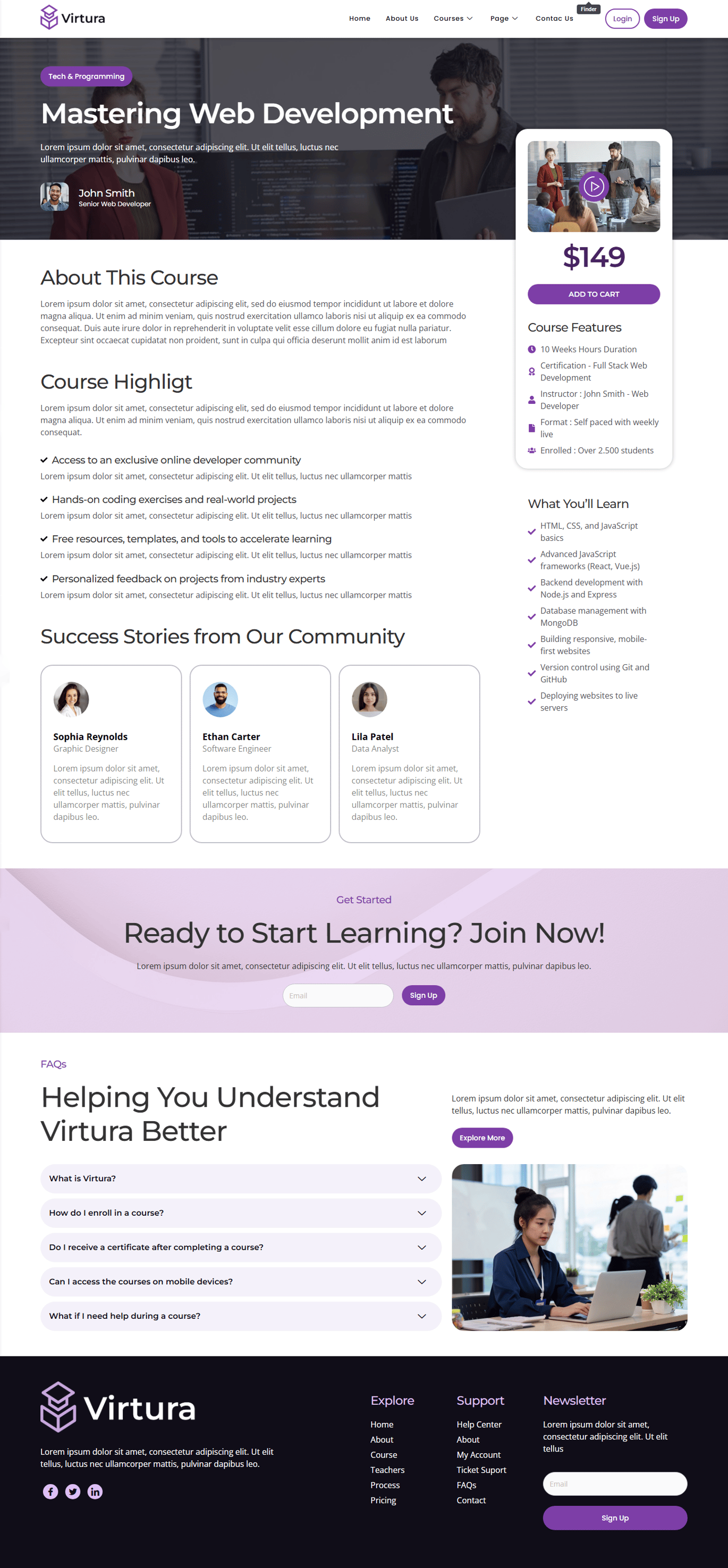 Virtura - Online Course & Education Elementor Template Kit, WP Template ...