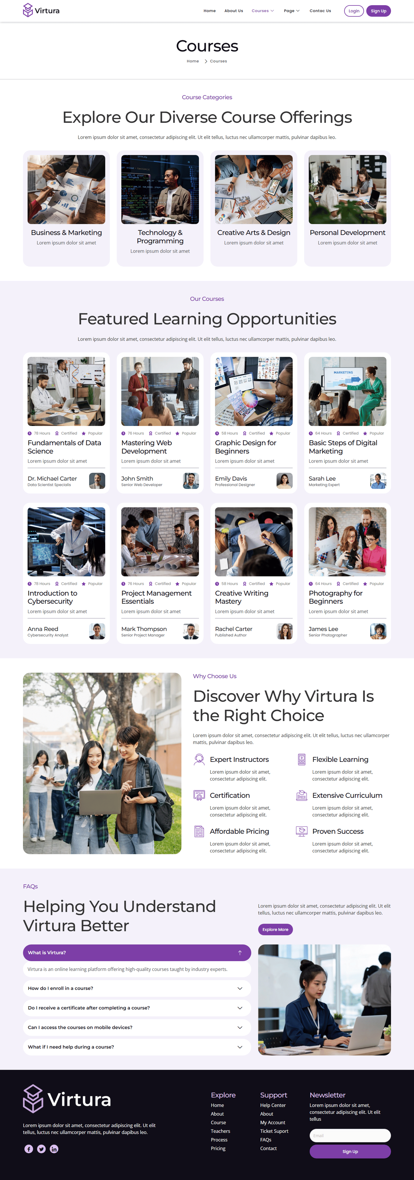 Virtura - Online Course & Education Elementor Template Kit, WP Template ...