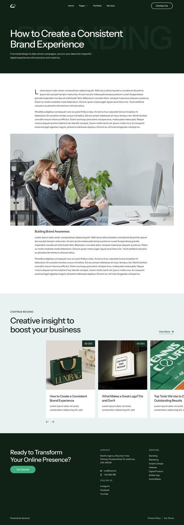 Nextify - Creative Digital Agency & Portfolio Elementor Template Kit
