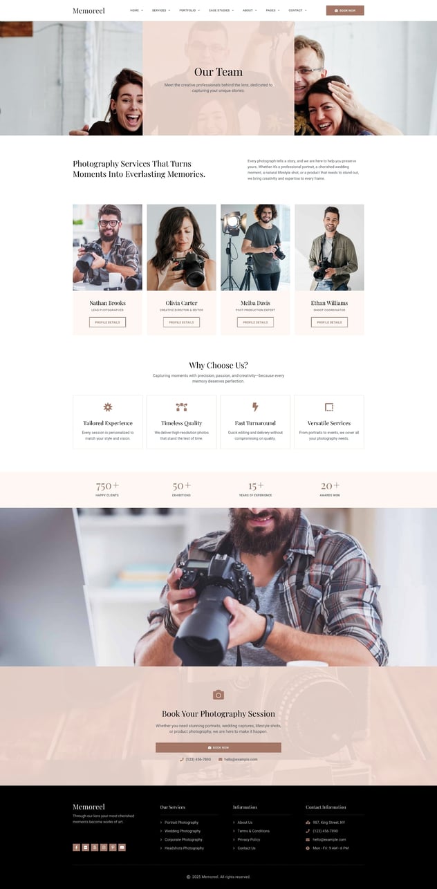 Memoreel - Photography Elementor Pro Template Kit