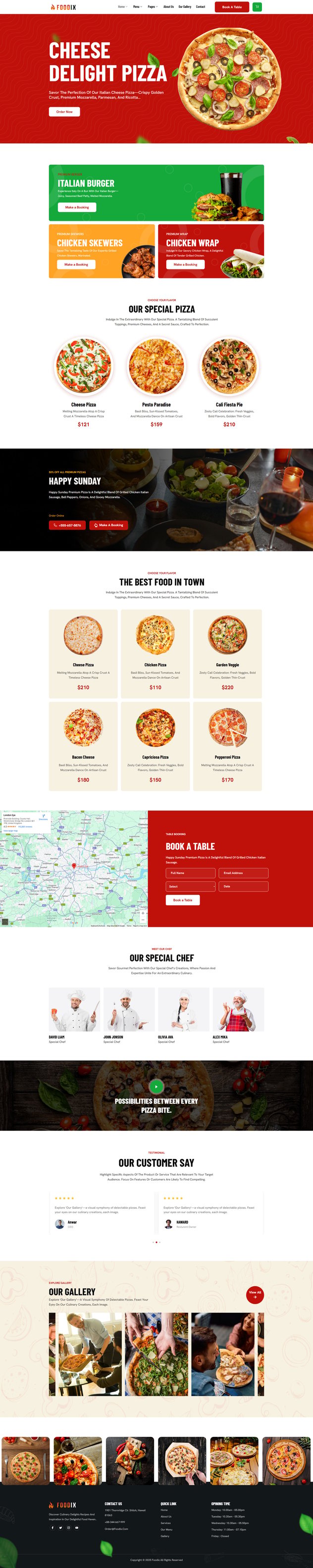 Foodix Fast Foods & Restaurants Elementor Template Kit, WP Template