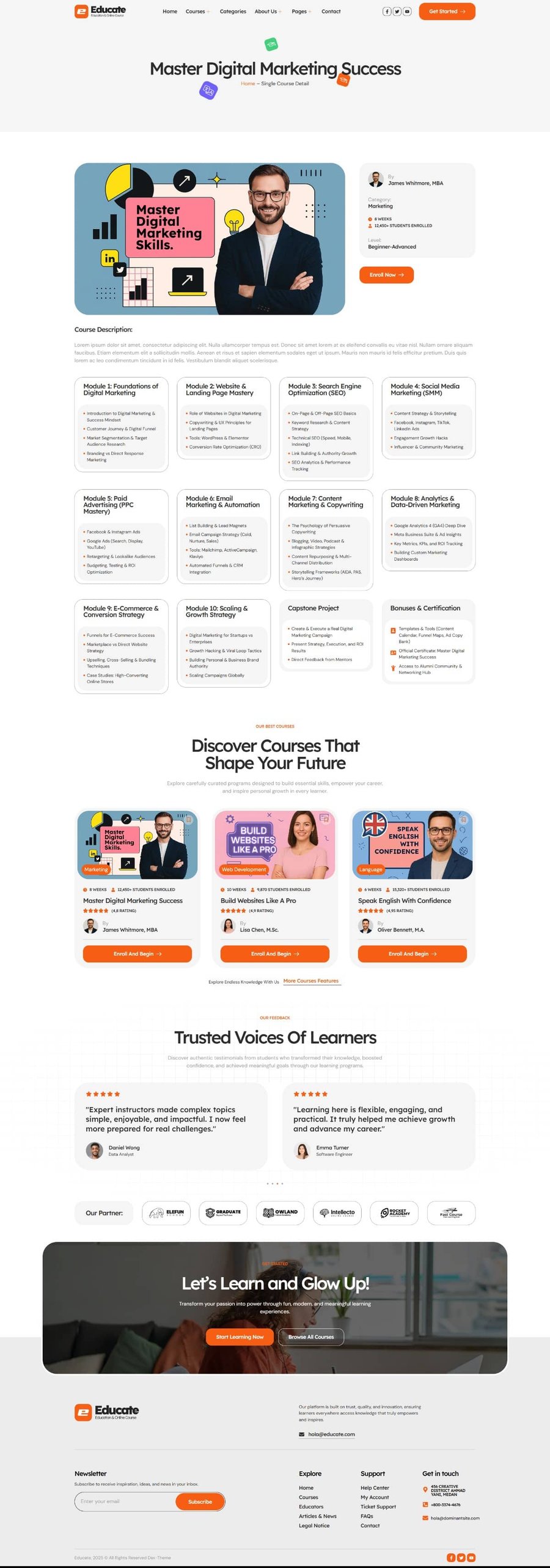 Educate – eLearning & Course Elementor Template Kit, WP Template Kits ...