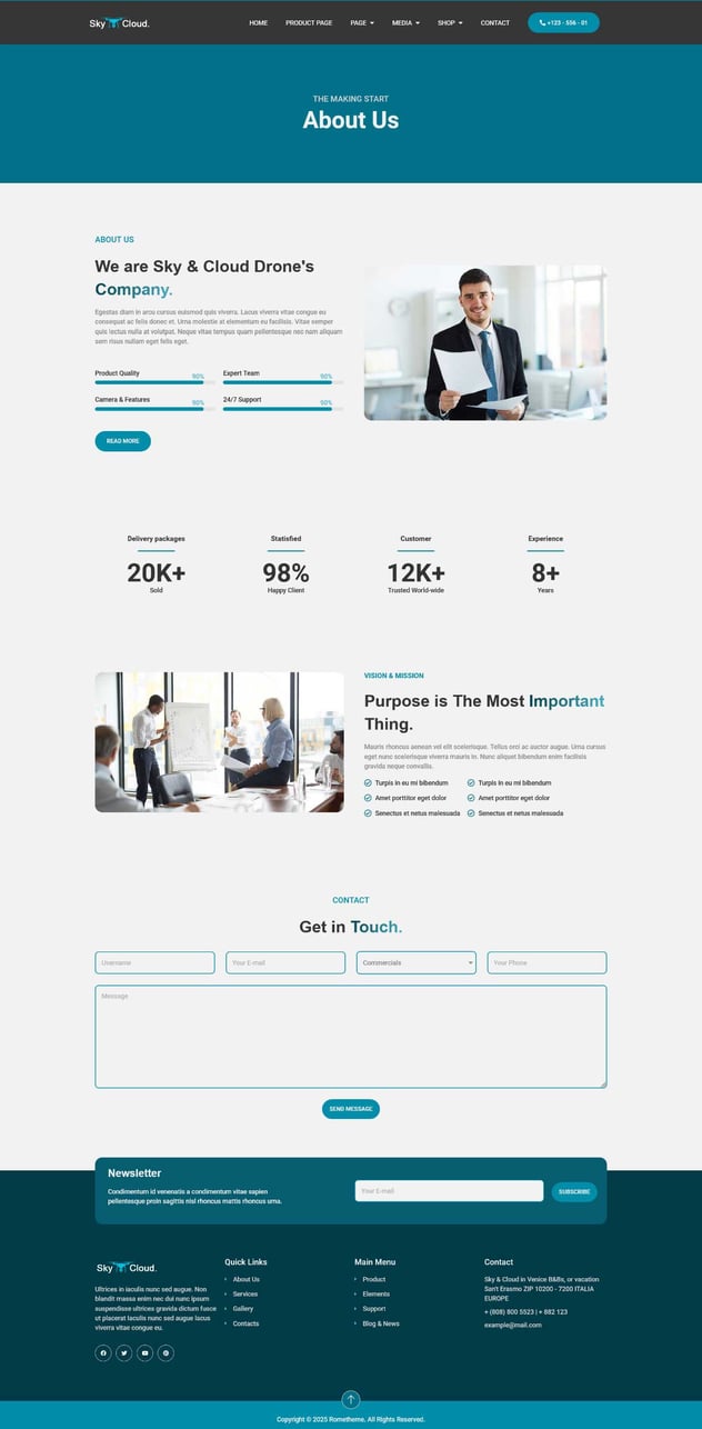 Sky&Cloud - Drone Aerial Photography & Videography Elementor Template Kit