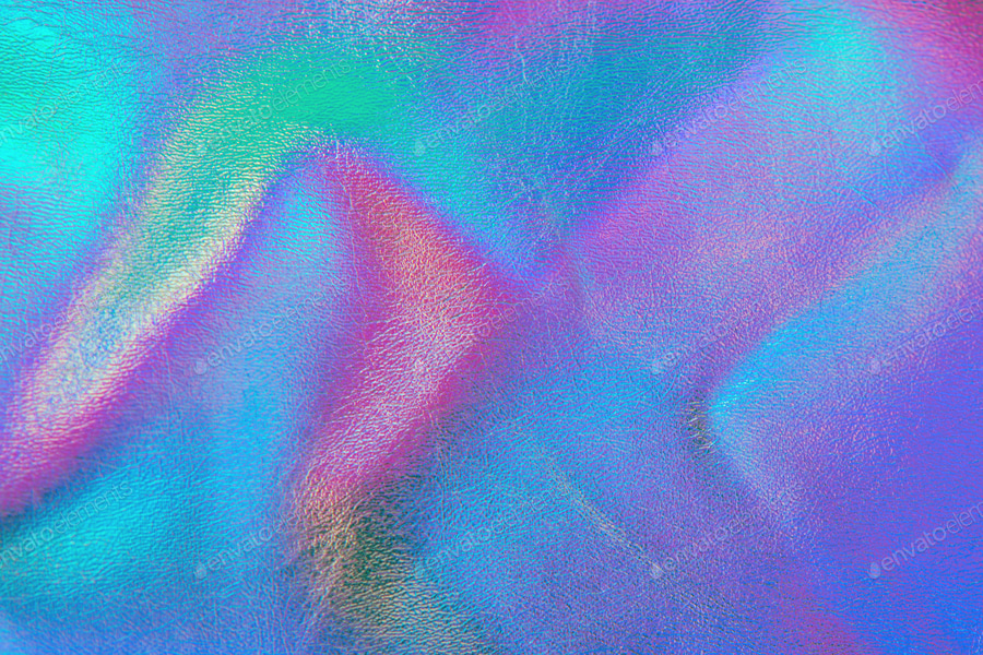Cover for Retro holographic metallic leather colorful background