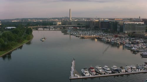 Washington, D.c. Circa-2017, Flying Up the Washington Channel. with Cineflex And
