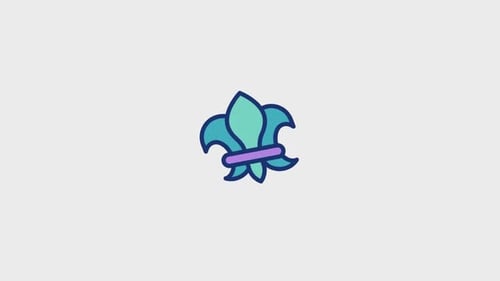 Flat Design Fleur-de-Lis Icon Animation