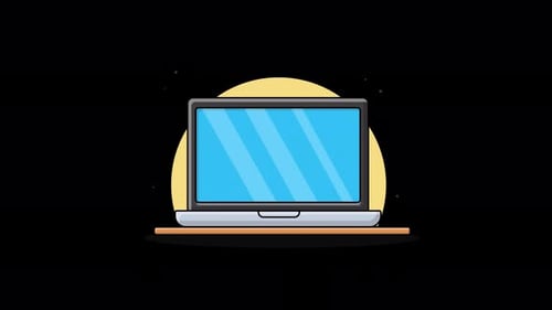 Laptop Animation Video - Transparent
