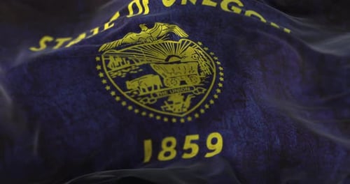 Old Flag of American State of Oregon