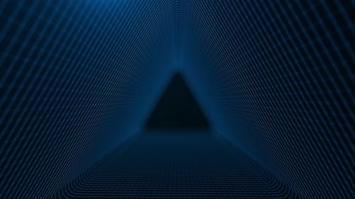 Abstract Blue Geometric Tunnel Loop Background