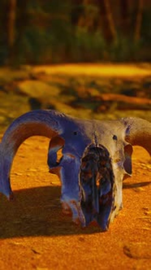 An Animal Skull is Laying on the Ground