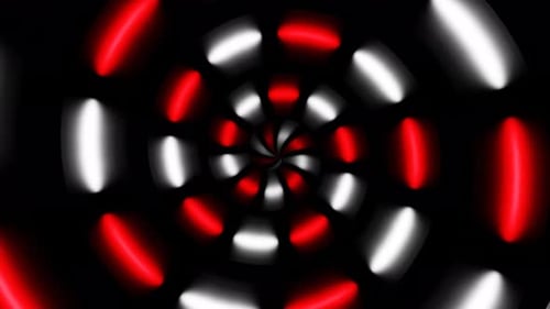 Rotating White and Red Circle Illusion Loop Animation