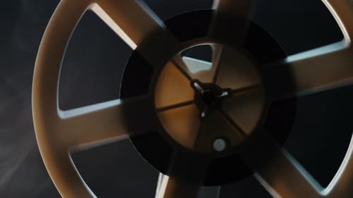 Rotating Film Reel on a Vintage Projector