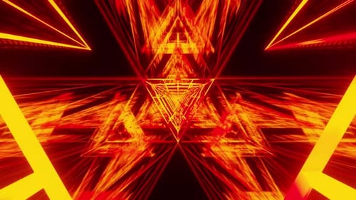 Fire Triangle Background Tunnel Vj Loop In Motion 4K