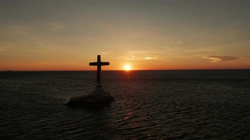 Sunken Cemetery Cross in Camiguin Island Philippines