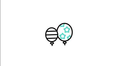Animated Minimalist Party Balloons Icon