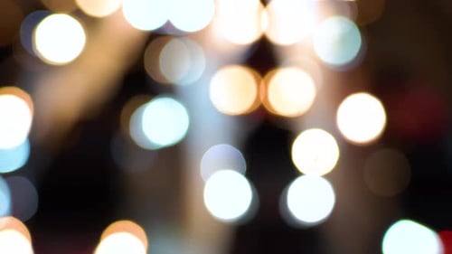 Abstract Blurred City Lights at Night with Bokeh