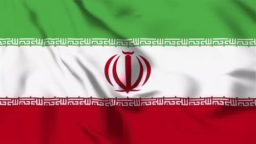 Waving Iranian Flag Seamless Loop