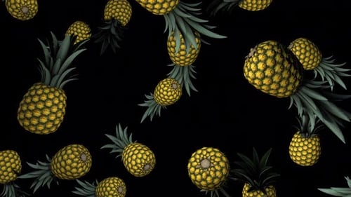 Falling Pineapples Seamless Loop Animation
