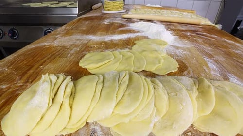 Chef Rolling Out Dough for Pastries Time-Lapse
