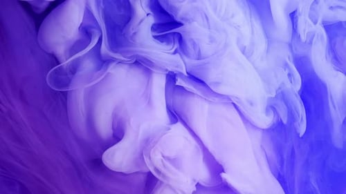 Dynamic Ink Movement Mesmerizing Mix of Purple Blue and Pink