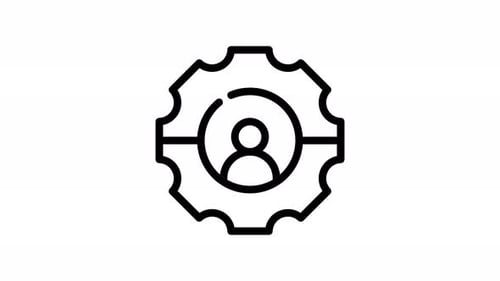 Animated Hand Drawn User Profile Settings Gear Icon
