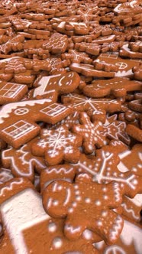 Falling Gingerbread Cookies Christmas Celebration Background
