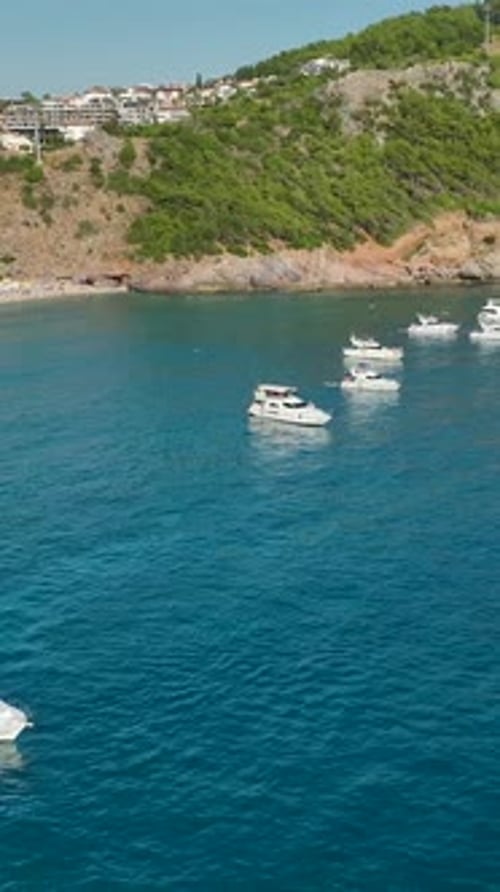 Vertical Video Azure Escape Yachts on the Stunning Mediterranean Coast