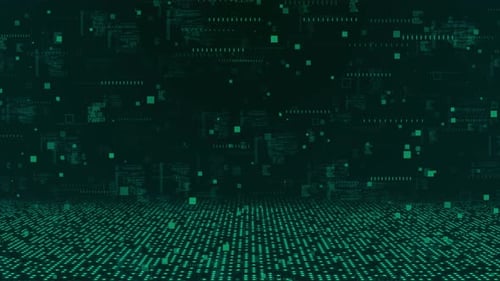 Futuristic Flight Through Digital Particle Line Landscape Blue Dust Particle Abstract Background