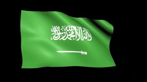 Realistic Waving Saudi Arabia Flag with Alpha Channel