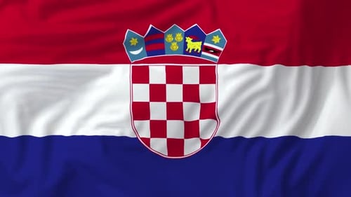 Realistic Waving Flag of Croatia Loop Animation