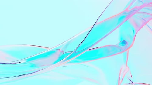 Abstract Fluid Iridescent Ribbons Flowing Animation Background