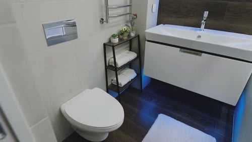 Modern Bathroom Interior With Sink and Toilet
